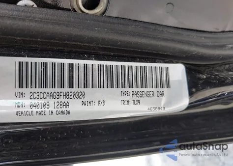 2015 Chrysler 300 Limited z USA, uszkodzony, nr VIN 2C3CCAAG9FH820320